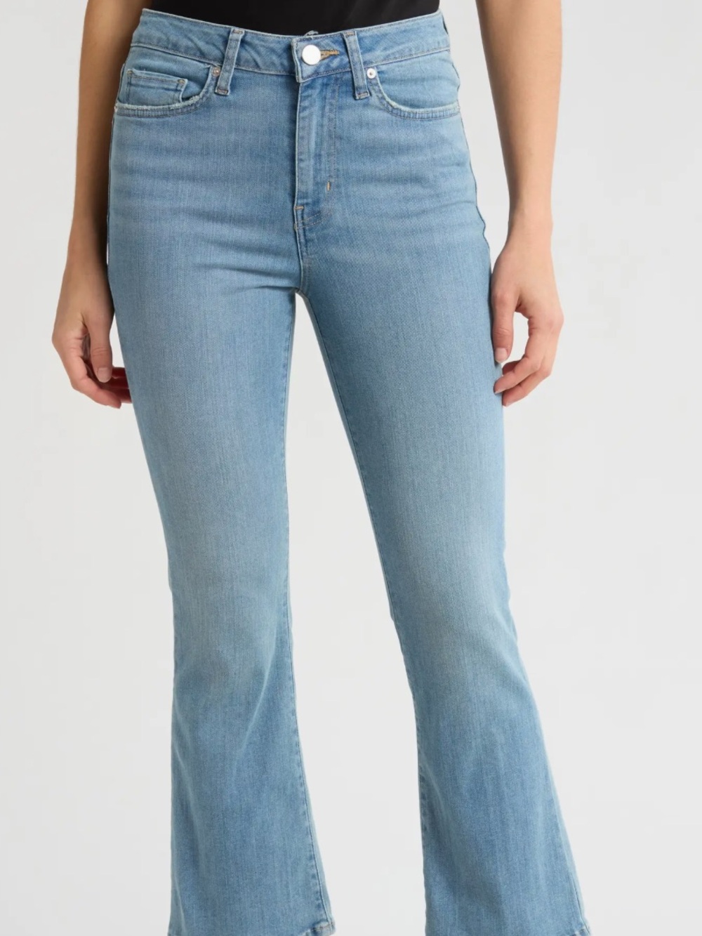 Frame Denim Light Blue Cropped Flare Jeans